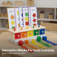 Early Education Shape and Color Matching Box Cognitive Development Color and Shape Matching Toy Hand-Eye Coordination Educational Approach Coin Box Sensory Play for Toddlers, Preschoolers, Kindergarten, Preschool, Daycare