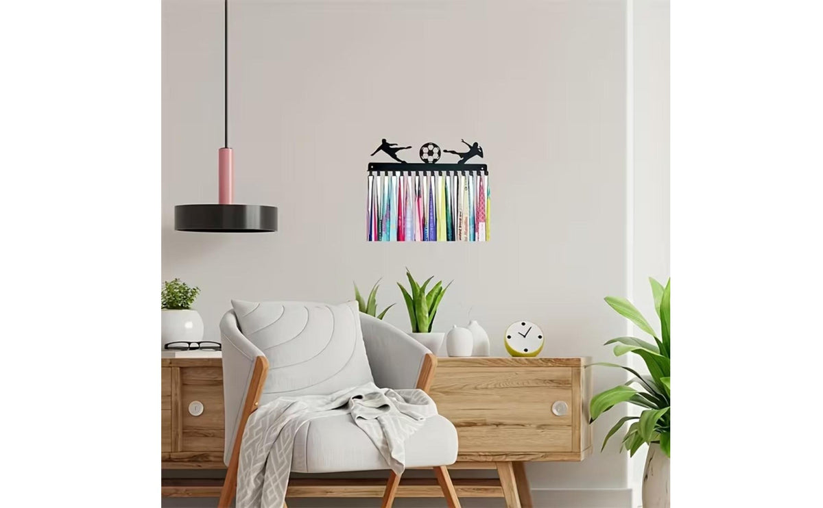 Wall-Mounted Medal Holder Metal Medal Rack Sturdy Ribbon Hanger for Kids, Bedroom