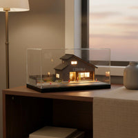 1:64 Station Car Model Display Case Scratch Resistant Miniature Railroad Station Model Box Lighted Look Acrylic Dust Cover for Collecting