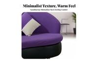 Nordic Design Curved rear Settee Upholstered Curved Banquette Minimalist aesthetic Sofa Soft Textured Fabric for Apartment Dwellers, Interior Designers, Reception Area, Boutique, Bedroom, Entryway