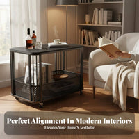 Light Luxury design C-Shaped Rolling End Table Movable with casters C-Shaped Rolling Table Space-Saving Household Furniture Multi-Functional for Apartment Dwellers, Homeowners, Students, Living Room, Small Spaces, Bedroom, Home Office