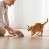 Automatic Moving Rechargeable Feline Mouse Toy Realistic Sound Interactive Feline Mouse Obstacle Avoidance for Cats, Indoor