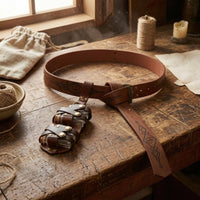 Leather-Like Straps Bottle Holder Belt Engraved Pattern Cosplay Waist Belt Aged Finish Wizard Potion Bottle Set Metal Rivets