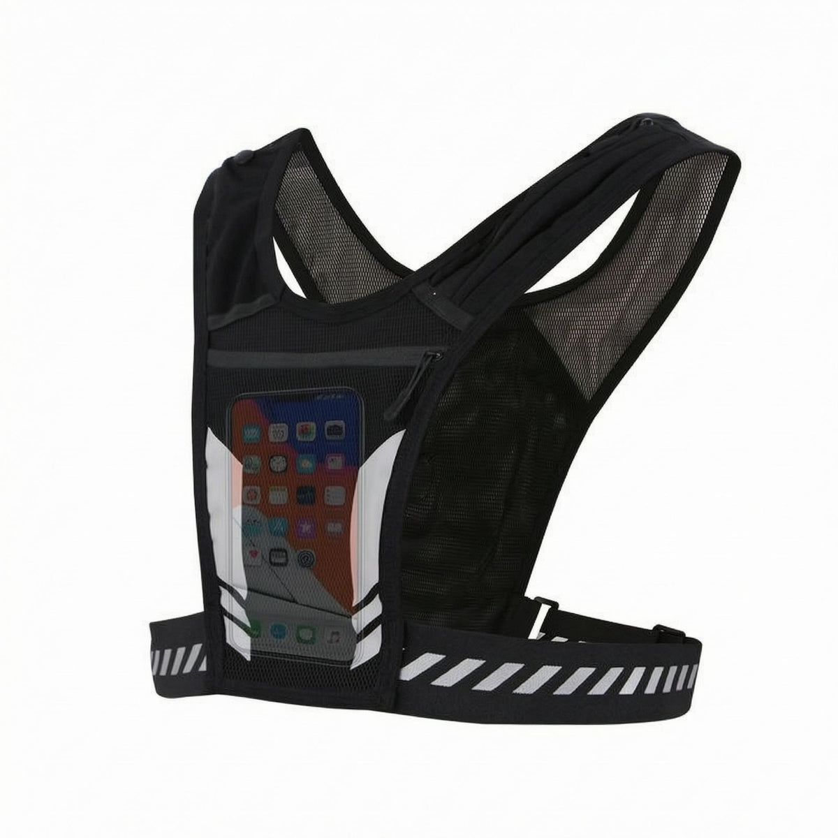 Wide Shoulder Straps Vest Backpack Breathable Mesh Running Backpack Chest Harness Outdoor Gear Reflective Stripe