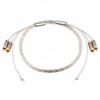 Phono RCA Cable with Ground Wire Twisted Pair Braiding for Vinyl Enthusiasts