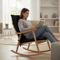 Rocking Chair Cushion High-Back Chair Cushion with Ties Padded for Porch