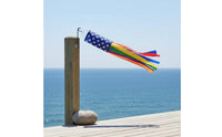 Digital Printed American Flag Windsock Vibrant Colors USA Flag Windsock Weather Resistant Patriotic Wind Streamer Easy to Hang for Outdoor, Garden, Patio, Porch