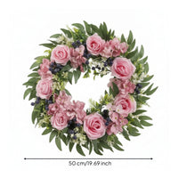 Rose and Peony Wreath Spring Wreath with Pink Roses Summer Lush for Entryway, Wall Decor