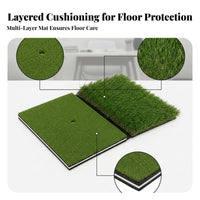 Two Pile Heights Two-sidedSided Golf Mat Layered Design Golf Practice Mat Rectangular