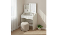 Makeup Table with Storage Shelves Modern Minimalist Style Small Dressing Table Set for Women