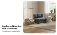 Space-Saving Tofu Block Sofa Plush Comfort Frameless Sectional Couch Boucle Fabric sectional Seating adaptable for Apartment Dwellers, Young Adults, Students, Small Spaces, Balcony, Living Room, Home Theater