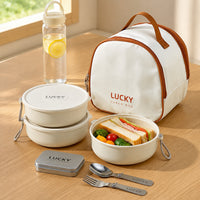 Foldable Bento Lunch Box, 620ml Single-Serving Snack Box with Cutlery, 304 Stainless Steel Food-Grade Compartments for Office & School, 15.5x4cm