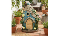 Solar House Lighting Fixture Shingled Roof Vine-Covered House Easy to Install Garden Figurine