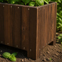 Outdoor Rectangular Wooden Planter Box for Garden Patio Balcony