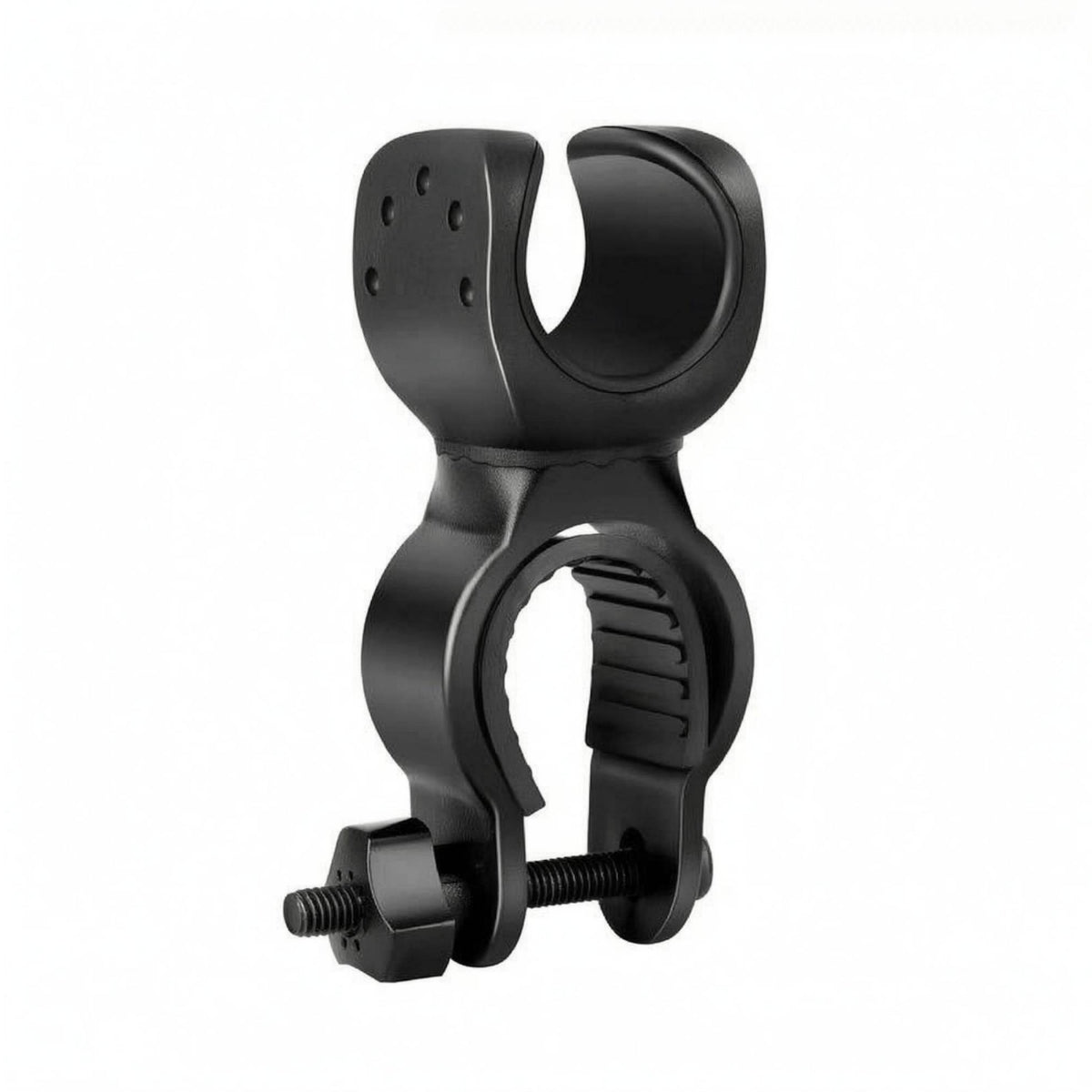 360-Degree Adjustable Bike Front Light Mount Quick-Release Bike Flashlight Mount Ridged Grip Handlebar Flashlight Clamp Compact