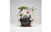 Creates Peaceful Atmosphere Circulating Water Wheel Decor Relaxing Ambiance Feng Shui Water Feature Meditation Aid Feng Shui Waterfall for Business Owners, Living Room, Office, Reception Desk