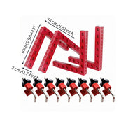 12 Pieces Printed Scale Woodworking Clamp Set Star Knob 90-Degree Clamp Red Body High Precision for Assembly