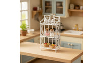 Miniature Shelf with Scrollwork Classic 1/12 Miniature Display Rack Solid Colour Furniture for Tabletop Photography