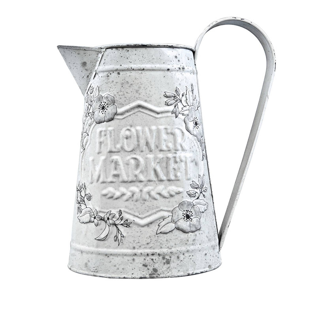 Vintage Floral Watering Can Distressed Finish Rustic Iron Watering Can Easy to Home Decor
