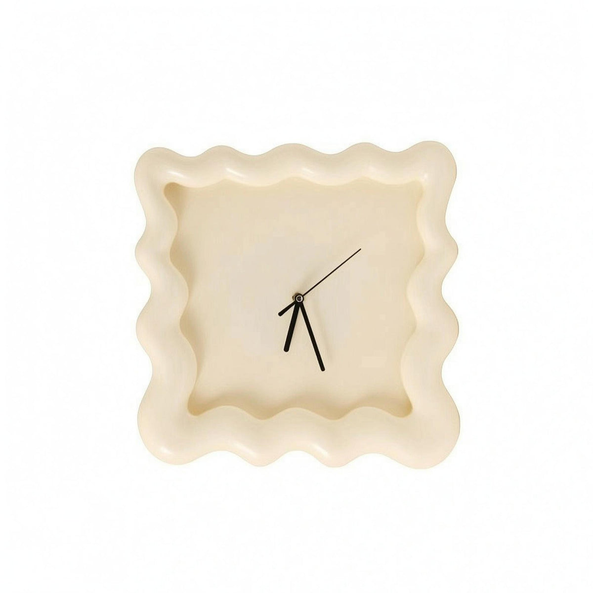 No Numerals Wavy Border Wall Clock Decorative Square Wall Clock for Living Room