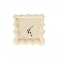 No Numerals Wavy Border Wall Clock Decorative Square Wall Clock for Living Room
