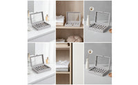 Flocked Jewelry Box with 24 Compartments Transparent Jewelry Box with Clear Lid Soft Secure for Vanity, Drawer