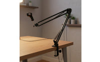 Adjustable Mic Arm 360-Degree Rotation Desk Mount Microphones Arm Stable and Shock Resistant Audio Gear for Content Creators, Streamers