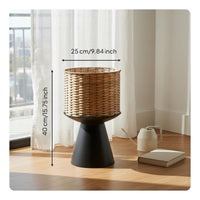 Minimalist Design Floor Standing Planter Modern Design Wicker Plant Basket with Stand Handwoven House Decoration Bohemian-Decor for Office