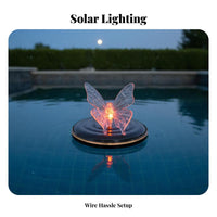 Solar Buoyant Winged Pond Light Automatic On/Off Butterfly Pond Light Dragonfly Water Lamp for Gardeners, Homeowners, Courtyard, Water Feature