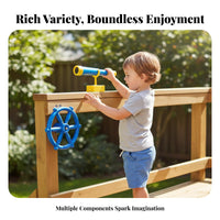 Play Telescope Colorful Playhouse Toy Rounded Corners Toy Pirate Ship Wheel for Treehouse, Climbing Frame