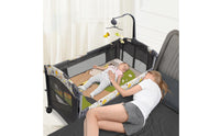 Multifunctional Portable Baby Crib Foldable Folding Travel Cot Installation-Installation-Ready Multifunction Pack and Play Breathable Mesh for Infants, Newborns, Toddlers, Bedroom, Living Room