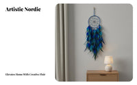 Dream Hoop Great Gift Idea Feather Dream Hoop Lightweight Feather Wall Hanging for Bedroom, Living Room, Nursery