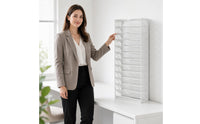 13-Tier File Rack Painted Coated Metal Mesh File Organizer Frame Vertical Tray Organizer