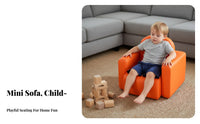 Safe Rounded Edges Convertible child's Chair and Table Easy to Clean kids' Table and Chair Set Long-Lasting Construction Toddler Armchair Waterproof Surface for Toddlers, Preschoolers, Parents, Playroom, Reading Corner, Bedroom, Nursery