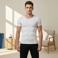 Padded Undershirt with Muscle Chest Invisible Body-Hugging Stretch Shapewear for Men, Cosplayers, Under Clothes