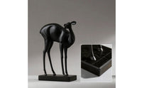 Deer Sculpture with Marble Base Minimalist Deer Statue with Marble Base Contemporary for Homeowners, Office, Bookshelf