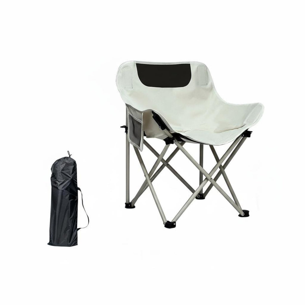 Foldable Moon Chair Carrying Case Included Folding Camping Chair Lightweight Backpacking Seat Tear-Resistant Outdoor Furniture