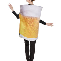 Beer Mug Costume Foam-Frothy-Looking Top Beer Glass Costume Printed Bubbles Performance Wear for Adults