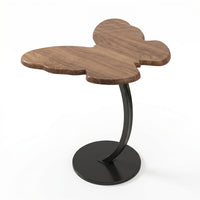 Butterfly Side Table Rounded Pedestal Base Petal Top Table Curved Support Column Home Furniture for Living Room, Bedroom