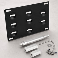 Vehicle Registration Plate Bracket with Tow Hook Rod Adjustable Tow Hook Vehicle Registration Plate Bracket Easy Install for Car Enthusiasts