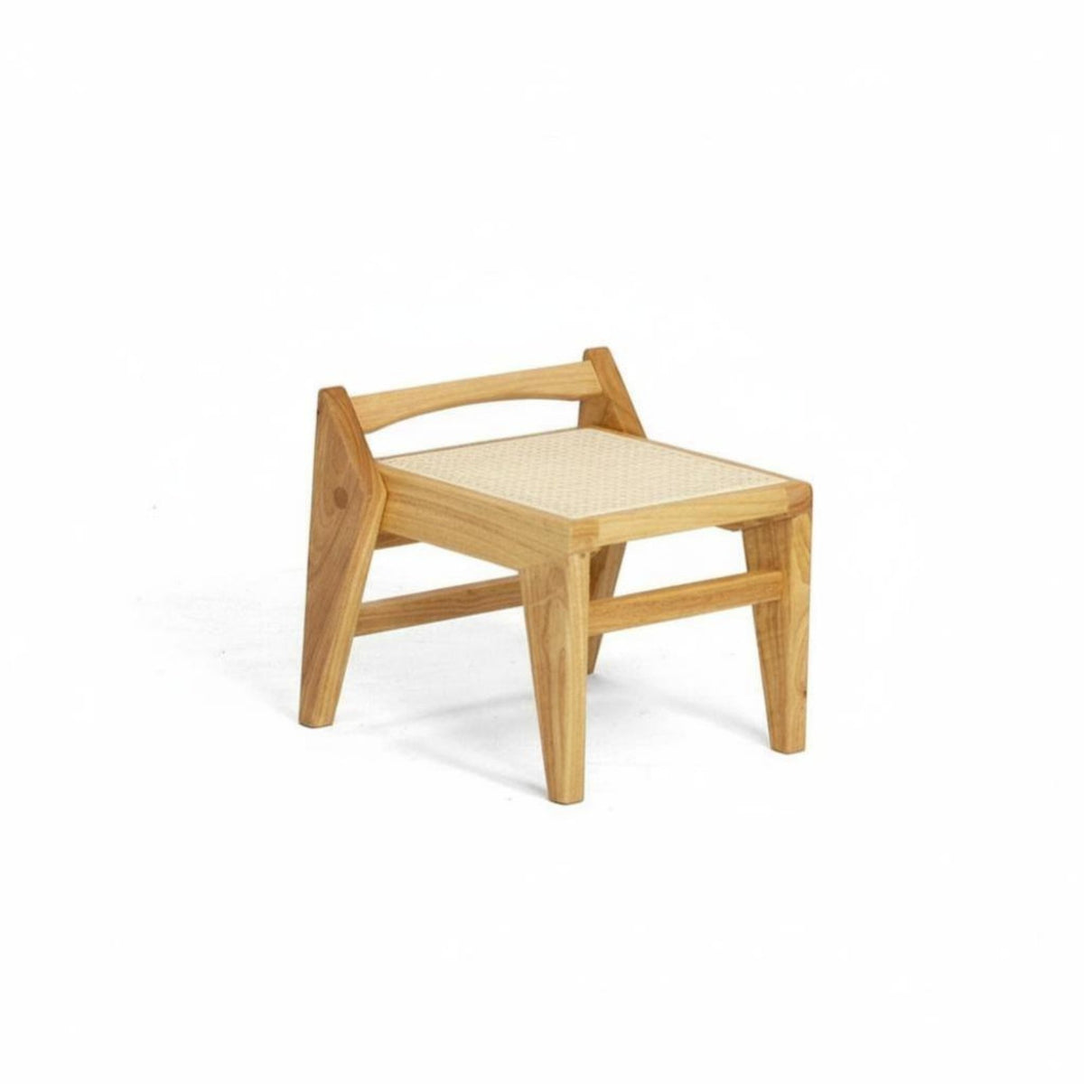 Mortise and Tenon Joinery Woven Top Wooden Stool Wabi-Sabi aesthetic Indoor Furnishing sturdy Wood Frame Footrest Multi-Purpose for Design fans, Homeowners, Interior Designers, Entryway, Living Room, Bedroom, Balcony