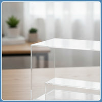 Dustproof Display Box with Steps Stackable Acrylic Display Box High Clarity Showcase Multi-Functional for Shelf, Desk
