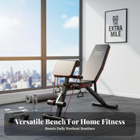 Space-Saving Foldable Exercise Bench Heavy-Duty Sit up Bench Non-Slip Fitness Equipment High-Density Foam Padding for Men