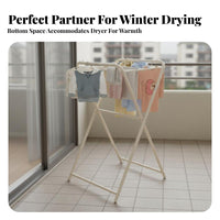 Foldable Heated Airer Space Saving Clothes Rack Floor-Standing Electric Heating for Apartment Dwellers, Homemakers, Small Spaces