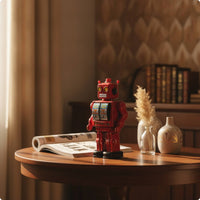 Tinplate Toy Robot Powered Tinplate Robot Shelf Display for Collectors, Photography Prop
