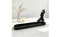 Katana-Style Incense Tray with Samurai Decorative Incense Stick Holder Black Elegant for Home Office