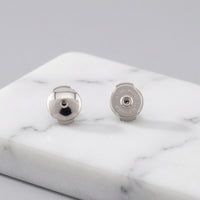 8mm Earring Backs with Disc Polished Push-on Earring Backs Hypoallergenic Jewelry Findings Lightweight