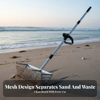 Toothed Rim Tooth Sifter Rust-Resistant Sand Rake Heavy Duty for Shell Collectors, Beachcombers, Shoreline
