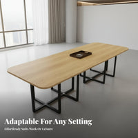 Modern Design Conference Table and Chair Bundle Versatile Nesting Conference Table Set Long-Lasting Construction Office Furniture Space-Saving Design for Business Professionals, Team Leaders, Meeting Room, Training Center, Lounge Area, Boardroom