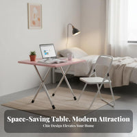 Space-Saving Foldable Rectangular Desk adaptable Rectangular foldable Table Easy Setup Portable Furniture Lightweight for Students, Street Vendors, Dorm Room, Small Apartment, Home Office, Camping